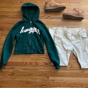 H&M Green Hoodie Jacket